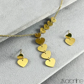 نیم ست مدل قلب پیوسته طلایی 10184