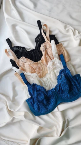 سوتین تک دانتل و پرلون فنردار مدل Violet-w برند SHANDERMAN کد: 2454