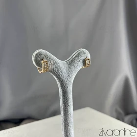 گوشواره زنانه حلقه‌ای رزگلد نگین‌دار 20431