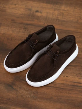 کفش چاکا چرم طبیعی قهوه ای کدsho259