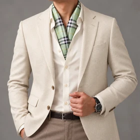 دستمال گردن چهارخونه مردانه طرح Burberry (سبز)