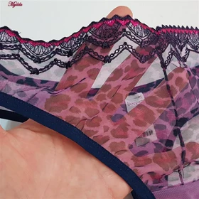 ست شورت و سوتین زنانه مدل فنردار پلنگی بنفش برتا کد 5100-2420-BP