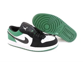 کفش جردن 1 مشکی سبز طرح Low Shoes