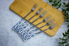 چنگال اردو خوری طرح دنی هوم گل آبی