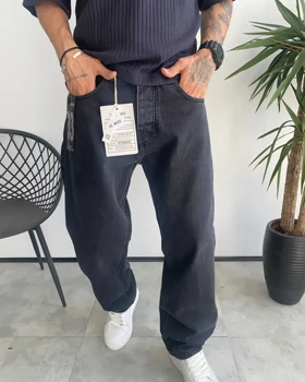 شلوار نیم بگ ذغالی ساده VETEMENTS
