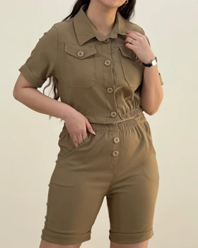 ست کراپ و شلوارک لسا