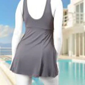 مایو شنا زنانه طرح اسپیدو دامن دار 0400 مشکی