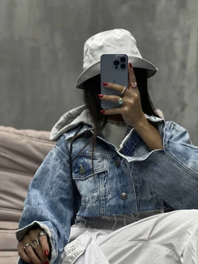 کت جین کلاه دار