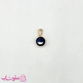 آویز گردنبند زنانه طرح تک نگین سرمه ای تیره مینیمال 6 میل کد 791