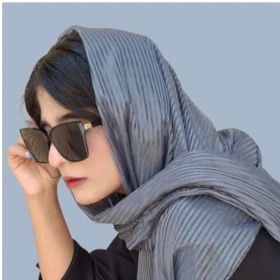 شال زنانه راه راه طوسی شیک ومجلسی