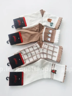 جوراب نیم ساق نخ پنبه طرح دار