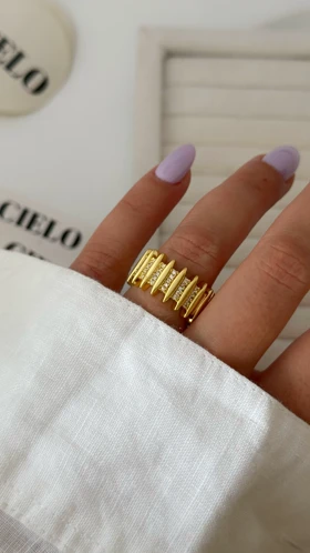 انگشتر طرح طلا راه راه