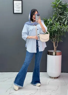 مانتو لینن جلو دکمه پایین ریش