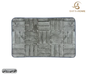 پادری مخمل طرح آجر 45*75 سانتی متر (طوسی روشن)