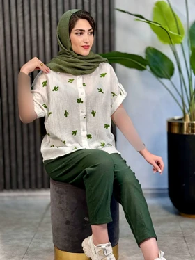 مانتو کاکتوس گلدوزی1822