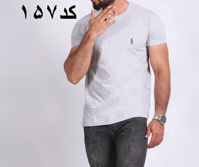 تیشرت مردانه افکت دار رنگ طوسی روشن