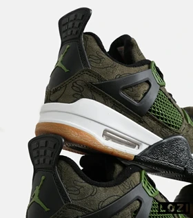 کفش کتانی ساق‌دار مردانه و زنانه سبز Jordan 4 x Kaws
