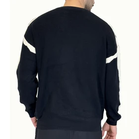 بافت یقه گرد سر آستین آبی 23339