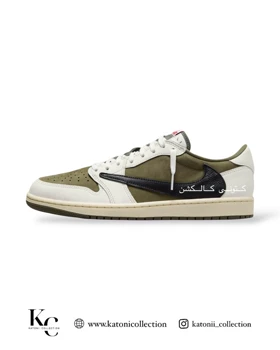 کتانی نایک ایر جردن وان لو تراویس اسکات مدیوم الیو Nike Air Jordan 1 Low Travis Scott Medium Olive