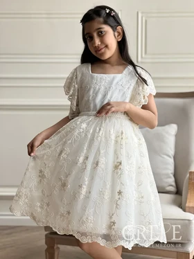 پیراهن تور گل‌دار