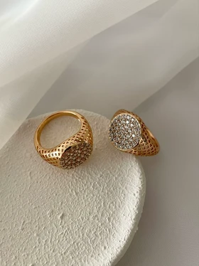 انگشتر توری دایره فول نگین ژوپینگ