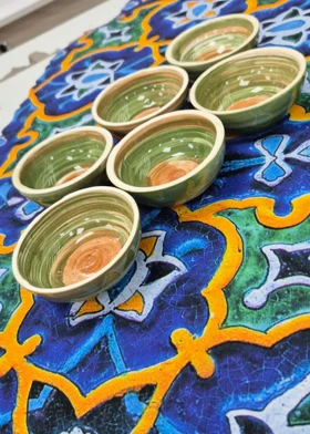 کاسه کوچک ماست خوری سرامیکی آبرنگی (سبز)
