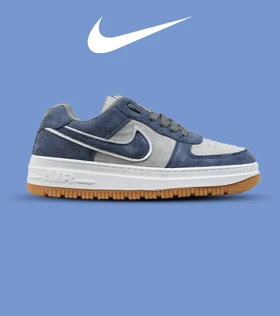 کفش کتانی مردانه و زنانه طوسی آبی NIKE AIR FORCE مدل 2178