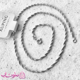 زنجیر دیسکو زنانه ژوپینگ 45 سانت نقره ای رنگ کد 499