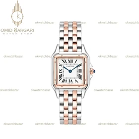 ساعت مچی کارتیه پنتر سیلوررزگلد صفحه سفید Cartier Panthere