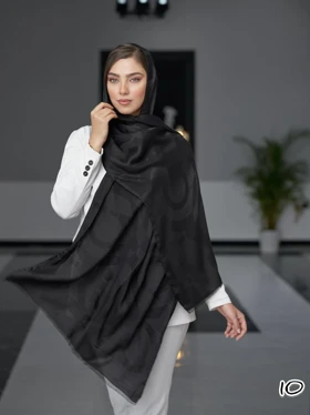 شال مشکی ژاکارد