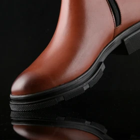 نیم بوت زنانه چرم یلسان مدل تایسز کد 635-GN