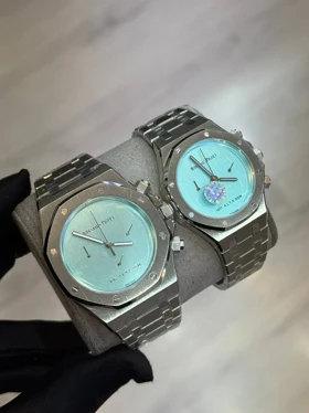 ساعتAP مهندسی نقره ای صفحه آبی مردانه