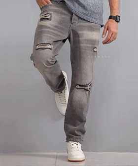 شلوار جین مام استایل مردانه زاپ‌دار 9142