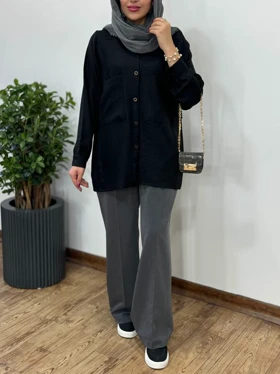 تونیک مانتویی مشکی الهه