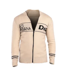 ژاکت بافت مردانه زیپ‌دار یقه ایستاده D&G