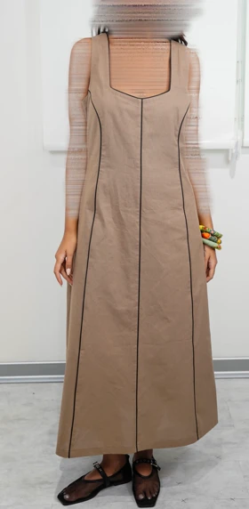 پیراهن لینن ساعت شنی