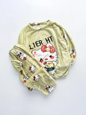 ست بلوز و شلوار حوله ای طرح کیتی