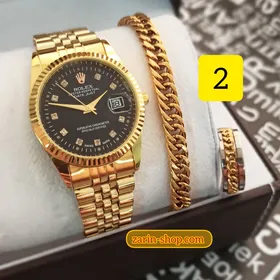 ست زنانه مردانه ساعت رولکس و دستبند و حلقه کارتیر