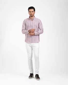 ام کی کالکشن پیراهن آستین بلند mk-22688-crimson
