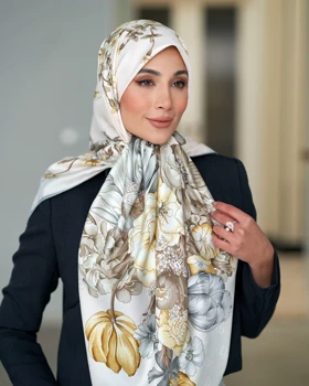 روسری ابریشم ژاکارد قواره 140 30208 (صورتی)