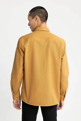 پیراهن آستین بلند یقه چوگان با تناسب معمولی 100% نخی W7830AZ23SP