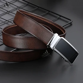 کمربند چرمی ریلی Leather Ratchet Belt BL100 (قهوه‌ای)