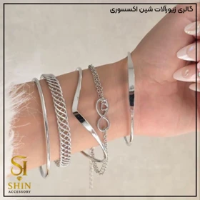 پک بنگل زنانه آبکاری نقره کد bz04