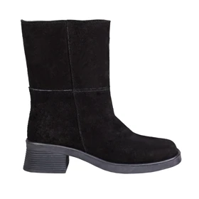 بوت چرم جیر مشکی زنانه 210