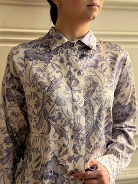 شومیز یقه مردانه طرحدار