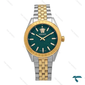 ساعت ورساچه V-Code زنانه دورنگ طلایی صفحه سبز Versace-6814-L
