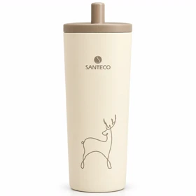 تراول ماگ نی دار دوجداره سانتکو SANTECO مدل HGA-750-001A ظرفیت 750ml (سفید)