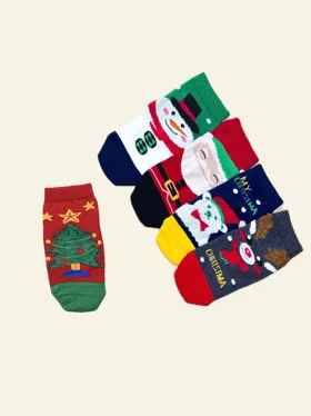 جوراب مچی زنانه بوکله کریسمسی