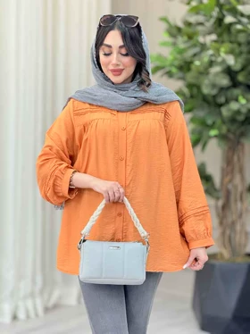 شومیز جلو چین دوخت دار