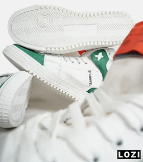 کفش کتانی ساق‌دار سفید سبز OFF WHITE